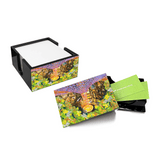 Desk Set (S) - Business Card Box + Notelet / Memo Pad Holder, City in Blossom - Jewel Within