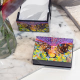 Desk Set (S) - Business Card Box + Notelet / Memo Pad Holder, City in Blossom - Jewel Within