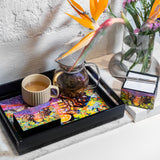Desk Set (L) - Business Card Box + Notelet / Memo Pad Holder + Tray, City in Blossom - Jewel Within (Qua x ART:DIS)