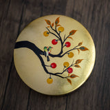 Round Trinket Box, Persimmons & Birds