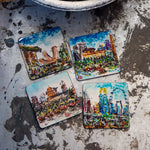 Set of 4 Coasters, Singapore City (Qua x ART:DIS) - Qua | Distinctive Gifts